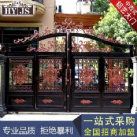 專業(yè)生產(chǎn) 豪華別墅門 庭院門 對開走地大門 廠家直銷